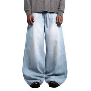 Jeans en denim uni foncé respirant et décontracté pour hommes, brodés, vente en gros directe du fabricant, pour l'été, l'automne et l'hiver - Product Image 5