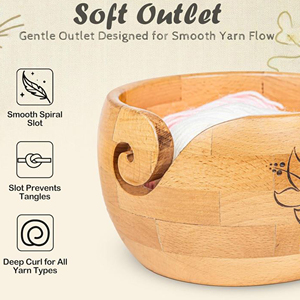 Handmade Wooden Yarn Bowl for Knitting and Crochet Supplies Premium Wooden Yarn Bowl Yarn Holder with Smooth Spiral Design - Product Image 3