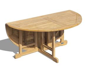 Table de salle à manger extérieure à feuilles rabattables en teck rond, design moderne, imperméable et durable, pour jardin, hôtel, restaurant - Product Image 3