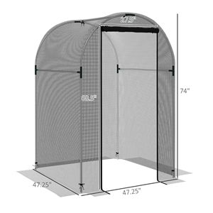 Rete di Protezione per Piante 4x4 in Acciaio Zincato Nero con Porta a Cerniera, Tenda da Giardino - Product Image 3