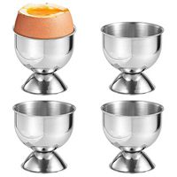 Eleganter 2-teiliger Eierständer aus Edelstahl, hochwertig, für den Frühstückstisch, Eierhalter, Großhandelslieferant