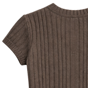 Camiseta de Punto Acanalado Texturizado para Mujer, Manga Corta, Cuello Redondo, Corte Ajustado, Informal, Otoño, Suave, Elástica, Antiarrugas, para Uso Diario - Product Image 5