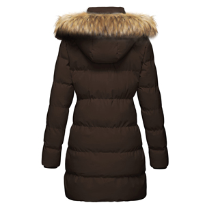 TIAGO SPORTS Parka con Capucha para Hombre, Color Marrón, Largo hasta la Rodilla, Abrigo Grueso de Invierno con Ribete de Piel, Parkas para Hombre - Product Image 2