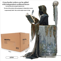 Décoration Lumineuse Mécanique de Grande Taille pour Halloween : Figurine Squelette Collecteur d'Âmes – Accessoire de Scène pour Maison Hantée