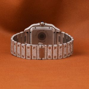 Reloj de Diamantes Lea Ridgily, Caja Cuadrada, Analógico de Cuarzo, para Hombre, de Lujo, con Correa de Plata, Cristal de Zafiro, 28mm, ETA - Product Image 3