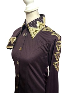 Tela de tafetán elástica hecha a mano Cowgirl Western Show Shirt para ropa ecuestre y equitación - Product Image 5