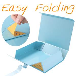 Caja de Regalo Magnética Rígida Plegable Ecológica TH CBB-556, Caja de Papel Azul Plegable con Logotipo Personalizado, Empaque de Regalo de Lujo - Product Image 5