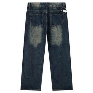 Jeans de Mezclilla Casuales para Hombre, Estilo Desgastado, Corte Holgado, Ajuste Recto y Delgado, Alta Calidad, Opción de Logotipo Personalizado, Precio al por Mayor - Product Image 2