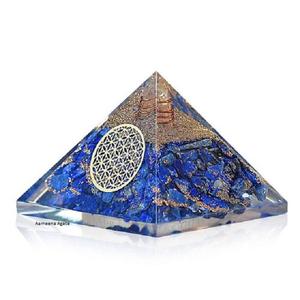 Handmade <b>Orgone</b> Pyramid with Lapis Lazuli Quartz <b>Crystal</b> and Copper Coil for Energy Healing & EMF Protection from Aameena Agate - Product Image 2