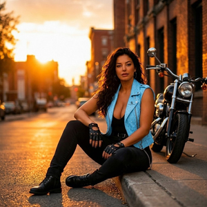 <b>Women</b> Leather Motorcycle <b>Waistcoat</b> Slim Fit Biker Vest Vintage Sleeveless V Neck Outerwear Windproof Casual Stylish Wear - Product Image 3