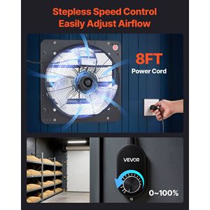 Ventilador de Extracción de 20 Pulgadas con Controlador de Velocidad Variable, Montaje en Pared, Ventilación para Ático, 3000 CFM, Motor de CA de Acero de Alta Resistencia - Product Image 6