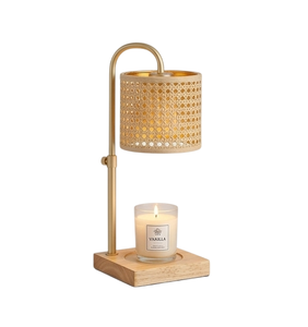 Lámpara Calentadora de Velas Eléctrica Premium con Pantalla de Vidrio y Base de Latón para Uso en Interiores, Aromaterapia, Decoración de Mesa - Product Image 3