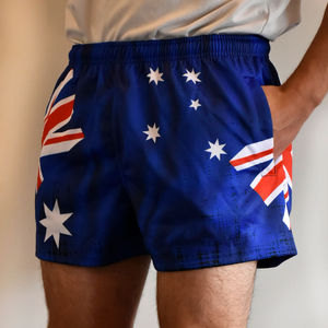 Customised australian western country footy <b>rugby</b> summer <b>shorts</b> for kids & men <b>with</b> <b>pockets</b> & zippers sublimation designed - Product Image 5