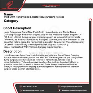 Providence Hospital Forceps Surgical Instrument Stainless Steel Medical Clamp Reusable Sterilizable <b>Precision</b> <b>Tool</b> - Product Image 5