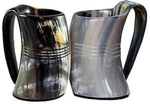 ZNZ CRAFT Chope en corne naturelle de haute qualité, faite à la main, surface lisse et polie, capacité personnalisable, style campagnard pour la bière - Product Image 4