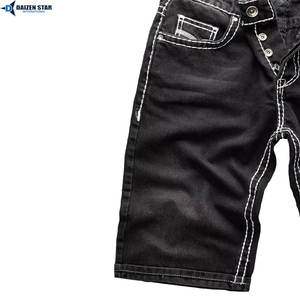 Pantalones Cortos de Mezclilla para Hombre, Casuales, Lavado Claro, Cintura Media, Bordados, Transpirables, con Botones y Cremalleras, de Secado Rápido, Estilo Urbano, para Primavera/Verano - Product Image 6