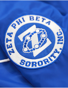 Zeta Phi Beta Royal Blue Bomber <b>Jacket</b> Women Custom Greek Life Sorority <b>Jacket</b> Embroidered Logo Windproof Premium Quality Street - Product Image 5