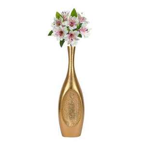 Vase à fleurs de style Art Déco, doré, fait main en aluminium et laiton, pour table de mariage, élégant, léger, décoration, vente en gros - Product Image 1