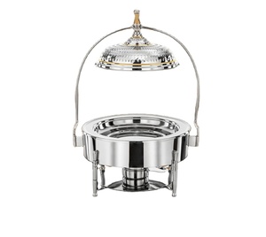 Modern Chafing Casserole Food Warmer Enamel Coated Metal Hammered Work Lid Eco-Friendly Exclusive Look Party <b>Buffet</b> <b>Server</b> - Product Image 3