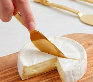 Golden <b>Cheese</b> <b>Knife</b> <b>Set</b> With Twisted Handles Durable Metal <b>Cheese</b> Tools Dishwasher Safe For Serving Use And Kitchen Use - Product Image 5