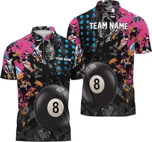 Camiseta Deportiva Personalizada de Snooker y Billar con Media Cremallera para Bola 8 - Product Image 3