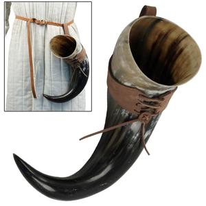 Natural Buffalo Horn Drinking Horn Handmade Viking Beer <b>Mug</b> Mead Cup with Leather Holder Medieval Drinkware Gift - Product Image 2