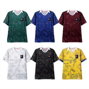Camiseta de Fútbol Sublimada Personalizada con Cuello en V, Uniforme de Fútbol de Manga Corta, Ropa Deportiva Transpirable, Estampado Gráfico Vintage para Equipo - Product Image 6