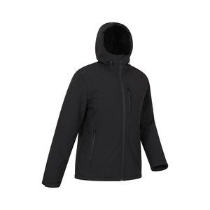 <b>Men's</b> Black Fleece Hooded <b>Jacket</b> Windproof Zipper Closure Casual <b>Winter</b> Outdoor Wear Made in Pakistan By Salamons Wears - Product Image 4