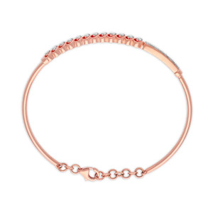 Diagonal Channel-Set Accent Diamond Station <b>Bangle</b> <b>Bracelet</b> - Product Image 2