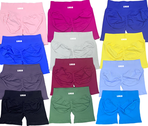 Women 2 Piece Backless Sports Bra and Scrunch Bum Shorts Yoga Set with High Waist 360g Heavyweight Seamless Gym Fitness Workout - Product Image 3