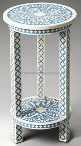 Handmade Modern Design Bone Inlay <b>Table</b> Side <b>Stool</b> for Bedroom Bone Inlay Console by Artisan Craft - Product Image 2