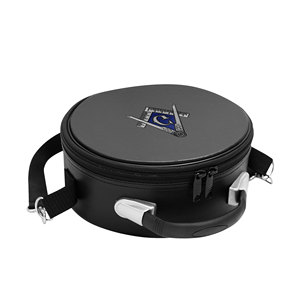 Black Square, Compass & G Machine Embroidered <b>Silver</b> With Strap - Product Image 1