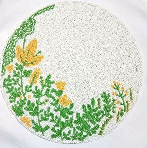 Unique Artistic Seed Beaded Needlework <b>Table</b> <b>Placemat</b> For Home Decor Fancy Floral Seed Beads Decorative <b>Dining</b> <b>Table</b> <b>Placemat</b> - Product Image 6