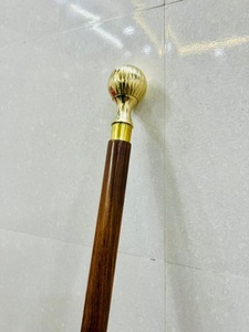 Handmade Rosewood Multifunction Walking Stick with Polished <b>Brass</b> Round Handle - Product Image 3