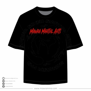 เสื้อยืดแขนสั้นสีดำสำหรับผู้ชาย Mawra ทรงปกติ ผ้าคอตตอนเจอร์ซีย์ พิมพ์ลายด้านหน้า พิมพ์โลโก้ด้วยเทคนิค DTG ดีไซน์สตรีทแวร์ สำหรับทุกเพศ - Product Image 5