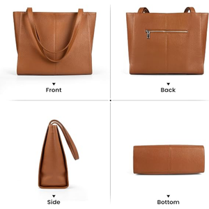 Sac fourre-tout en cuir véritable pour femme, sac à main de travail de grande capacité, sac à main classique en cuir pour le bureau, les voyages et l'usage quotidien - Product Image 6