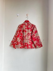 Handmade <b>Kantha</b> Quilted Kimono <b>Jacket</b> Floral Print Cotton Thick Reversible Eco-Friendly Summer/Winter/Spring - Product Image 2