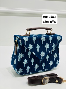 Bolso de mano para mujer con estampado de bloque de mano, modelo 2012, tela acolchada pesada con forro de lona, hecho en La India para mujeres y niñas - Product Image 6