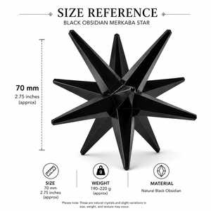 Figura de Obsidiana Negra Natural Merkaba de 12 Puntas, Pulida, al por Mayor - Product Image 2