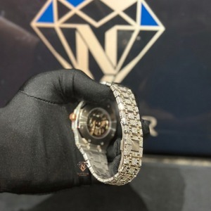 Montre de luxe à quartz en moissanite avec bracelet en acier inoxydable et cadran en verre, édition limitée pour hommes - Product Image 2