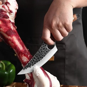 Cleaver Hammer <b>Boning</b> <b>Knife</b> Steel Wood <b>Handle</b> OEM for Sheep Brisket Slaughter Meat Butcher Forged Serbian Chopper - Product Image 5