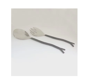 Ensemble de service à salade durable Cuillère et fourchette en acier inoxydable S/2 | Vaisselle écologique pour les mariages et les divertissements - Product Image 2