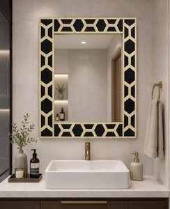 Luxury Wood Handmade Modern <b>Round</b> Framed Bone Inlay <b>Wall</b> <b>Mirror</b> by Hs Husnain Crafts - Product Image 2
