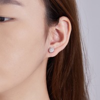 Pendientes de Lujo con Diamantes Cultivados en Laboratorio, Chapados en Oro y Plata, Corte Cojín, Joyería de Moda para Estudiantes Universitarios