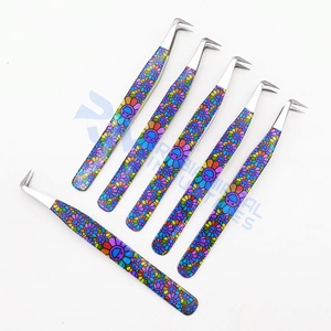 Nouvel arrivage RMI : Pince à cils en acier inoxydable avec revêtement papier durable, design marbre, pointe dentelée de précision 10 mm - Product Image 1
