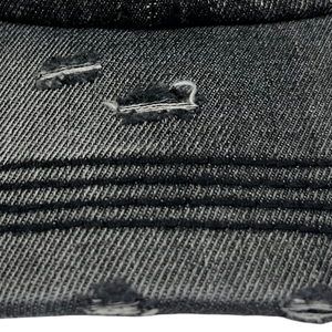 Casquette de baseball AKA en denim noir délavé avec broderie de chiffres verts, ajustable, style décontracté et vintage - Product Image 5
