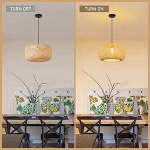 Bamboo Oval Pendant <b>Light</b> for Home Ceiling Decoration <b>Dining</b> Room Restaurant and Cafe - Product Image 5