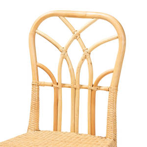 Silla de comedor de granja en roble, silla lateral de ratán rústico con asientos cómodos - Product Image 6