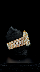 Reloj Premium Chocolate Face Rose Gold Buss Down Presi con caja, probador de diamantes, certificado VVS, reloj de moissanita con día y fecha. - Product Image 4