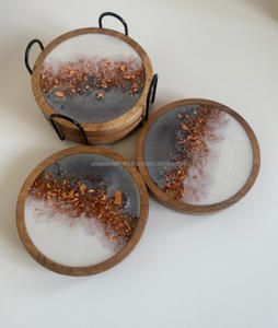 Sous-verres en résine fabriqués à la main pour la décoration de table Collection du patrimoine indien écologique Élégance artisanale pour les cadeaux - Product Image 1